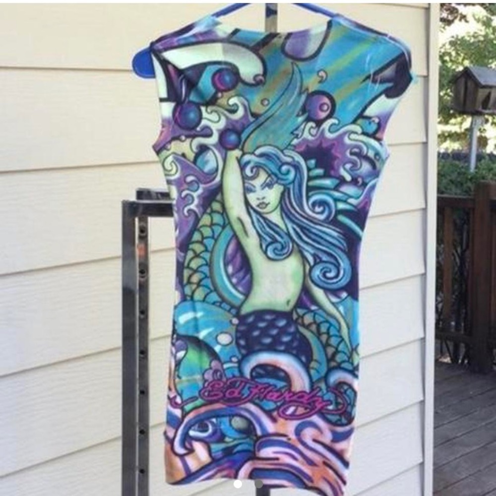 Ed hardy mermaid tshirt dress